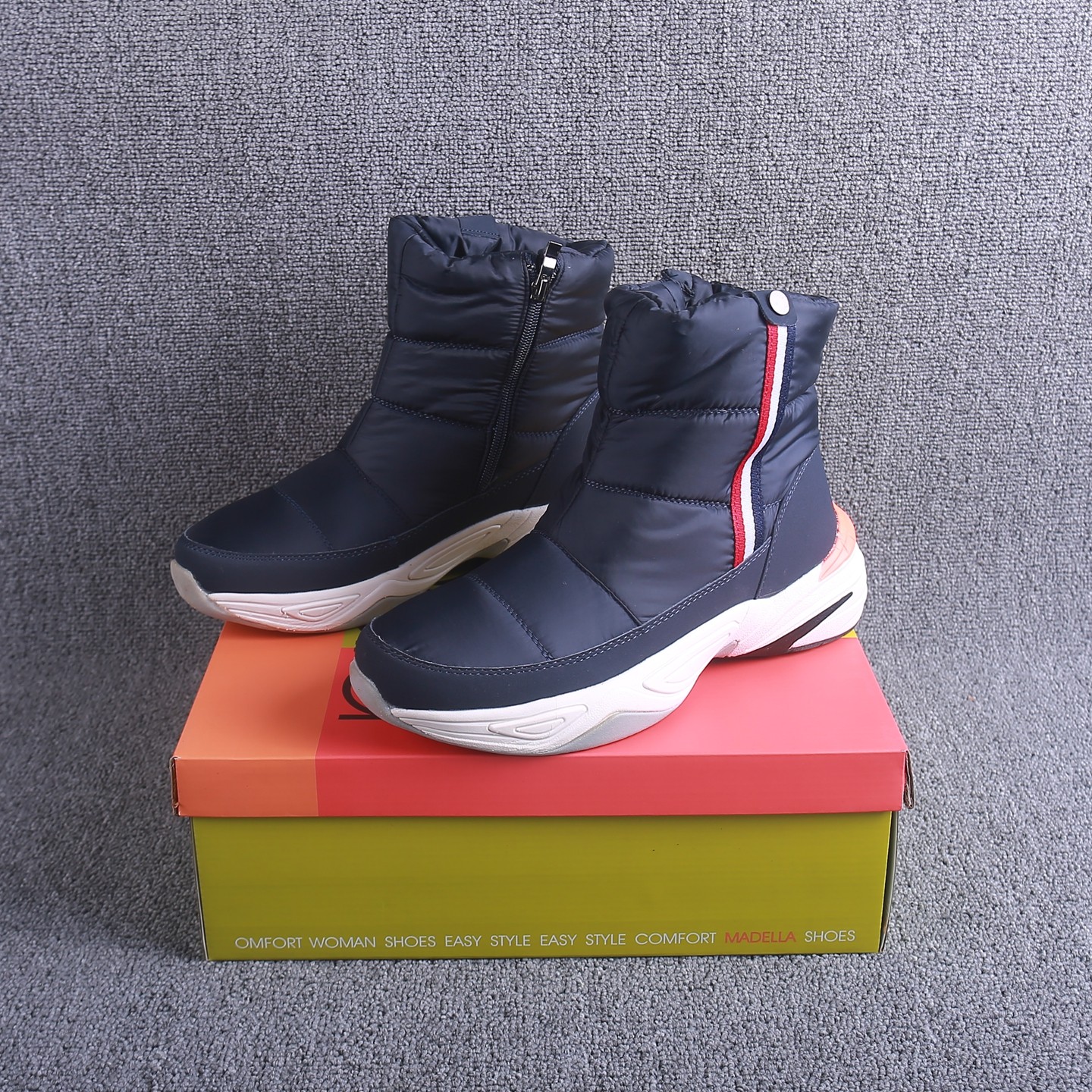 俄罗斯抗寒-30度保暖雪地靴软面中帮侧拉链雪地棉东北户外大棉鞋