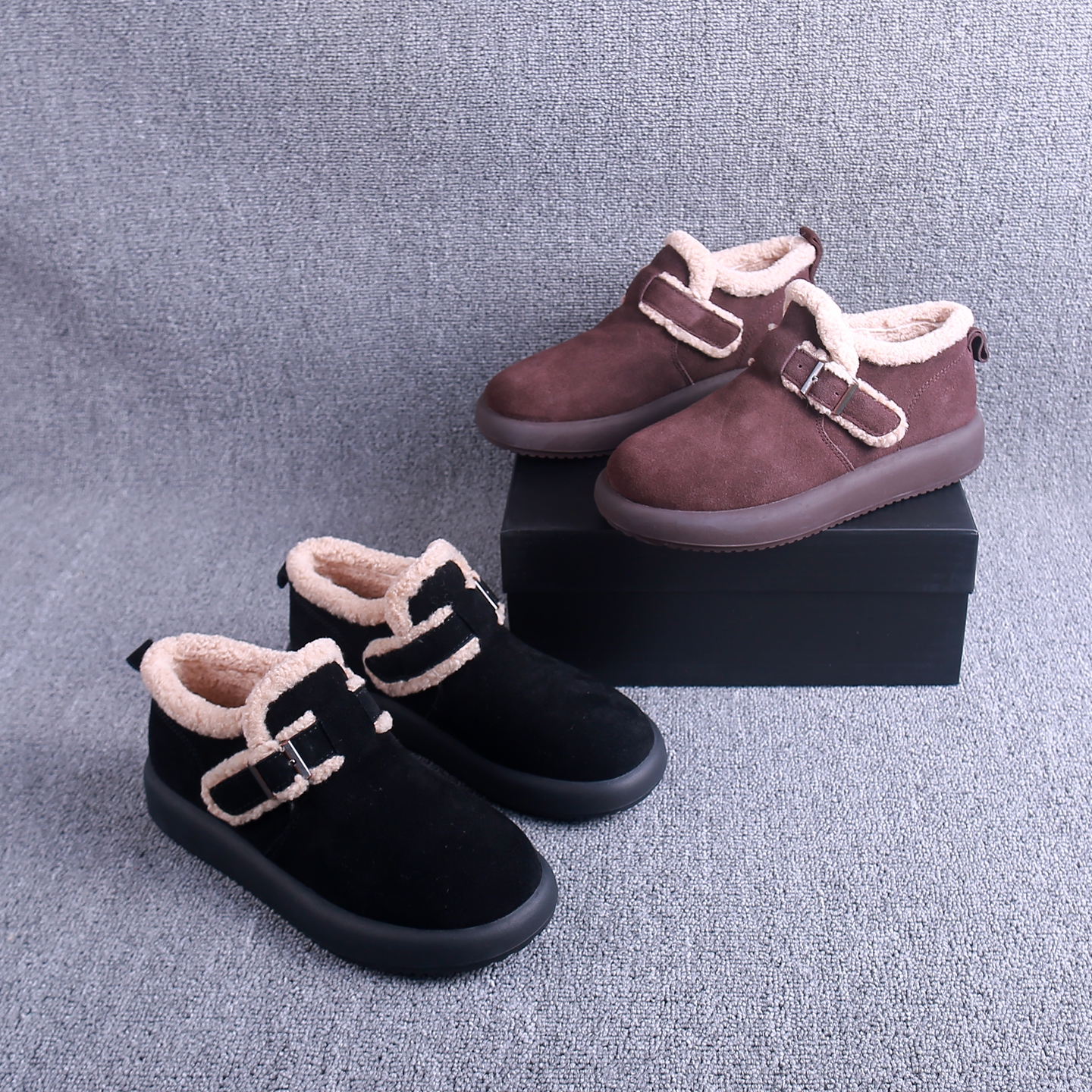 厚底加绒勃肯鞋雪地靴