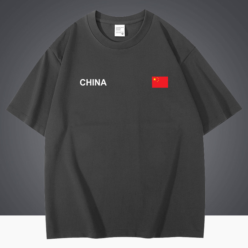 夏季国家队纯棉宽松短袖T恤