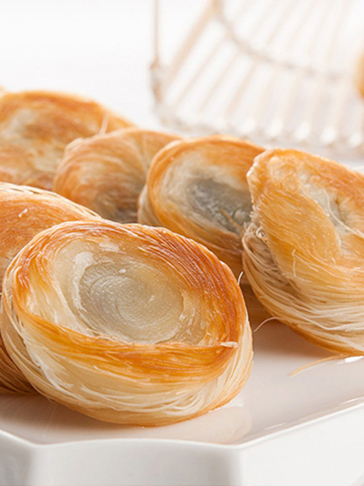 新货金丝饼半成品冷冻豆沙味点心油炸银丝饼拉丝饼盘丝饼早餐