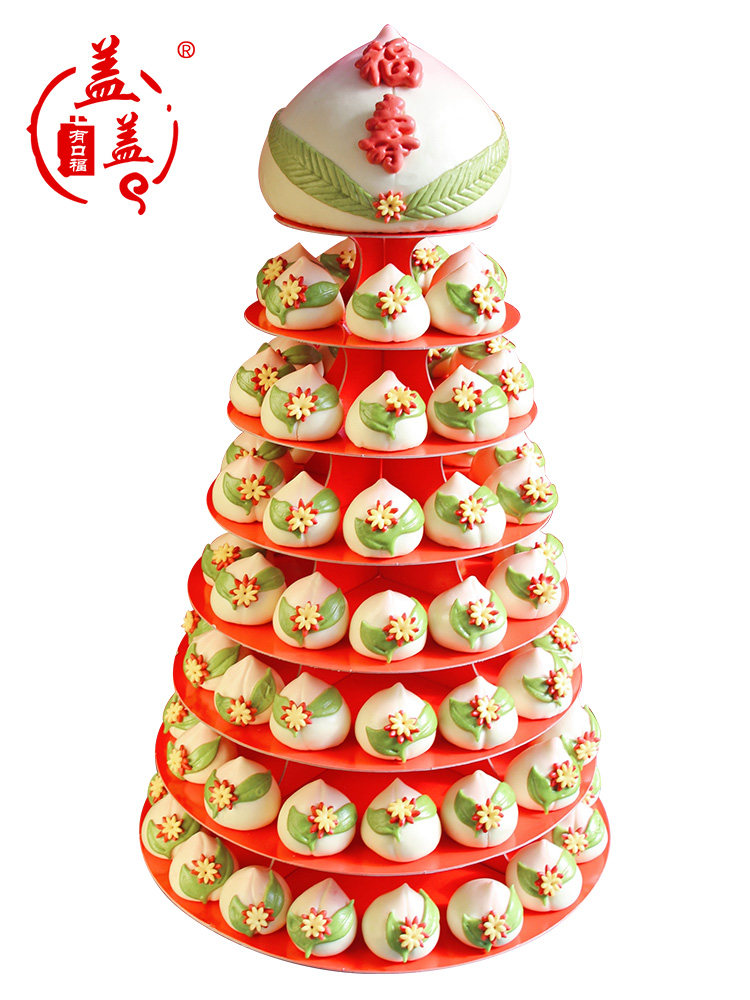 新货寿桃馒头多层高层生日蛋糕礼盒老人过寿贺寿祝寿传统糕点