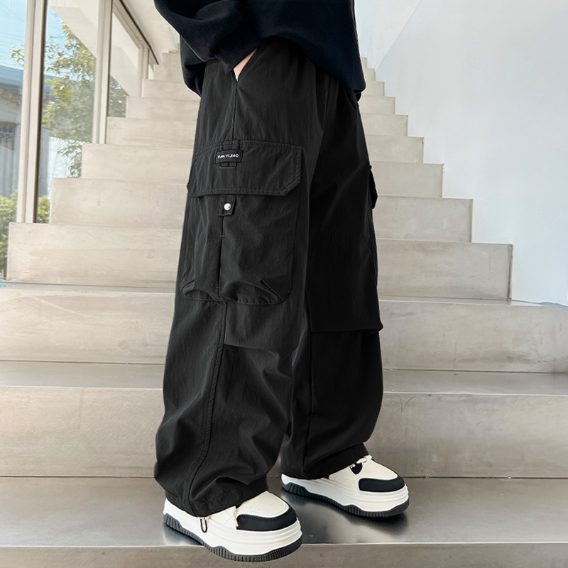 日本无印mu男童裤子2025新款今年流行爆款儿童工装裤中大童冬季男