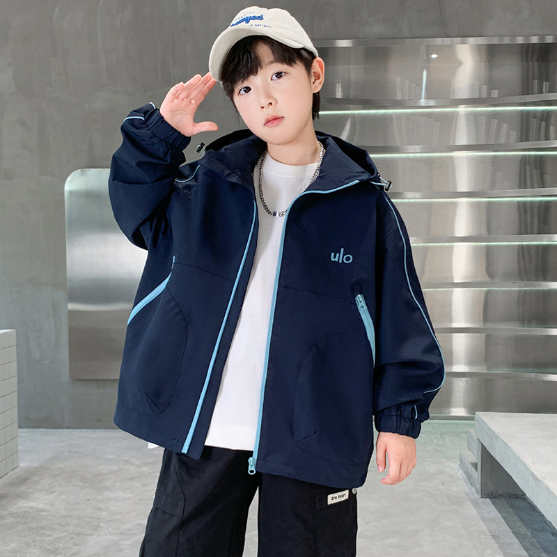 日本无印mu男童秋装外套2025新款儿童风衣中大童秋季薄款男孩早秋