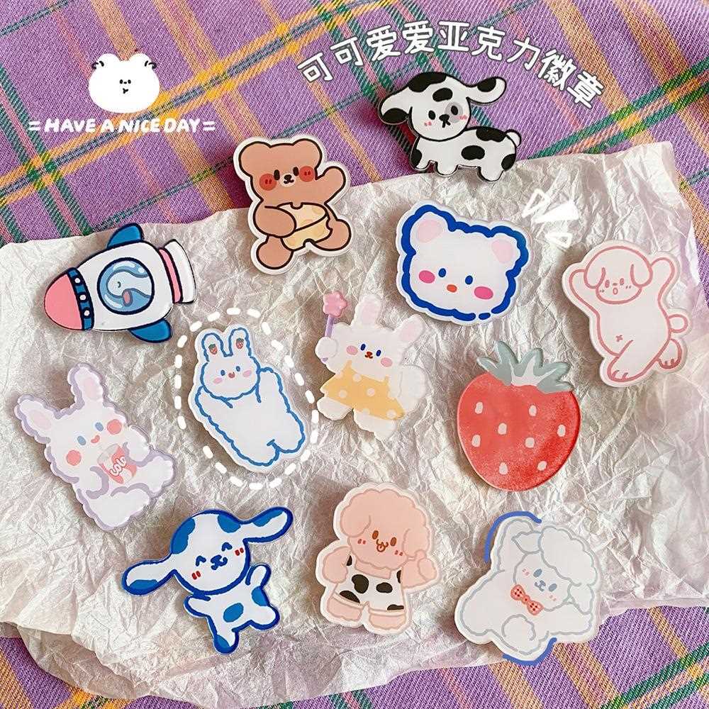 潮可爱日系创意卡通亚克力胸针女孩配饰衣服包包挂件徽章别针