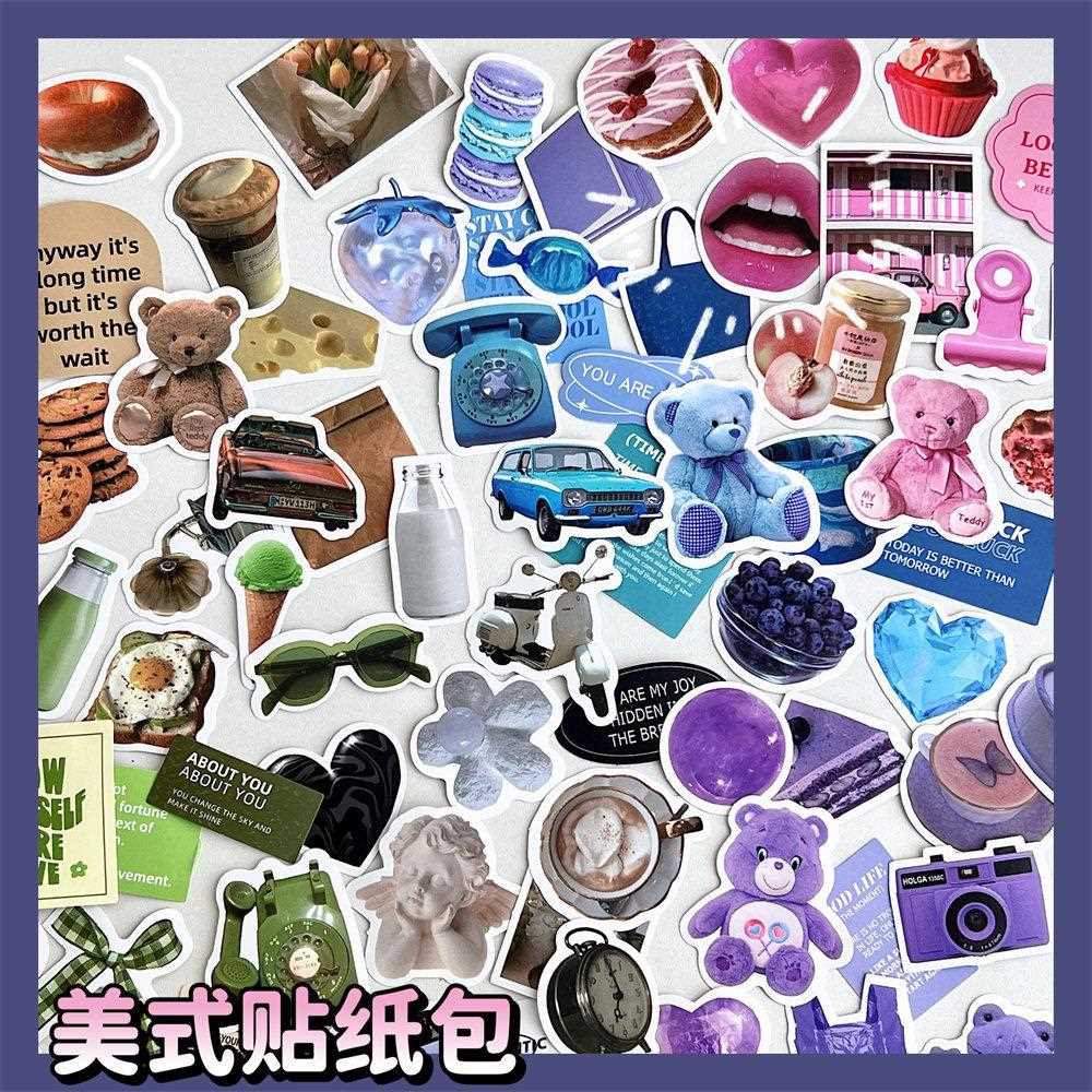 新品闲暇梦境系列简约风手帐素材行李箱装饰贴封口贴