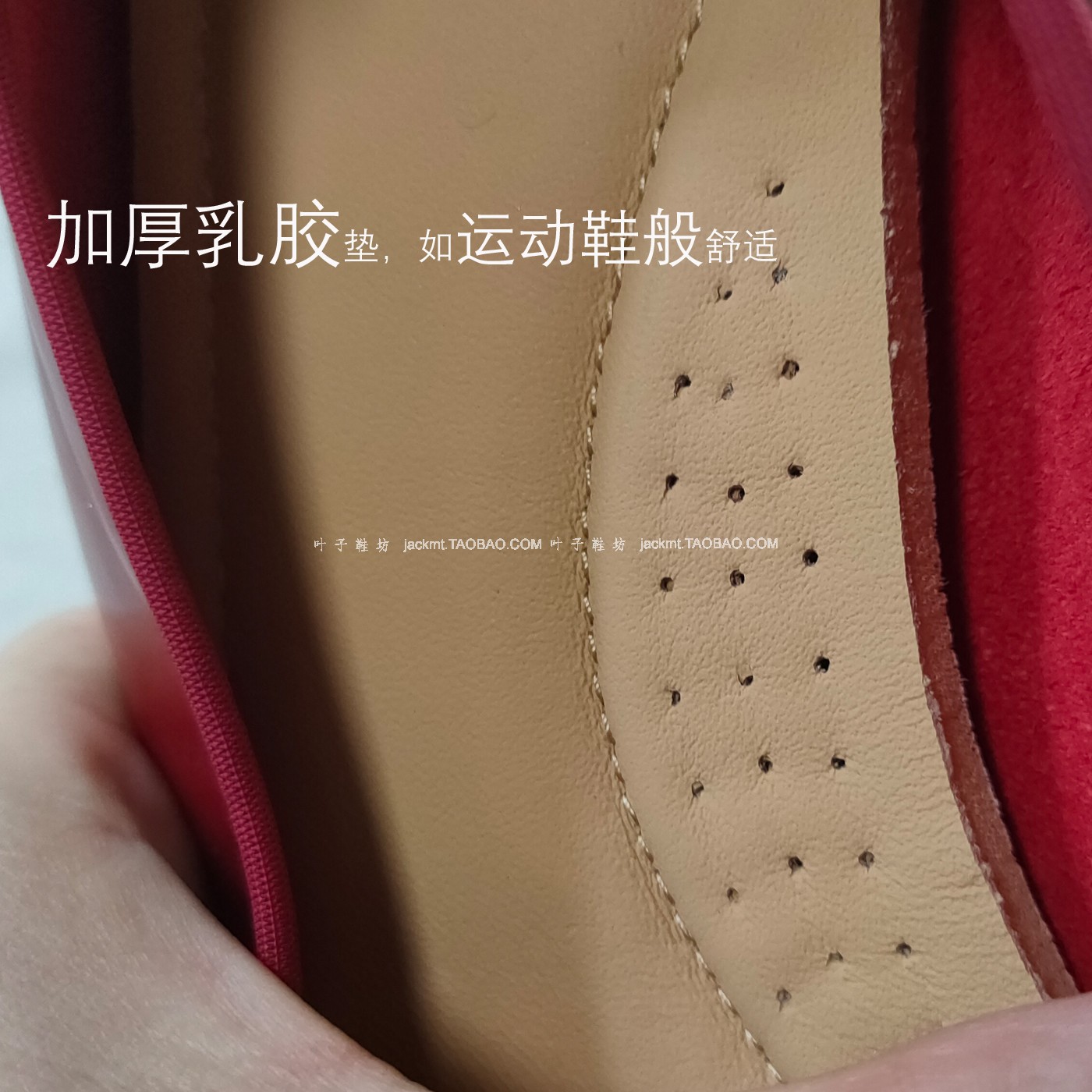 软糯无负担!防XIAO人本命年红色复古显瘦牛皮蝴蝶结小皮鞋平底鞋