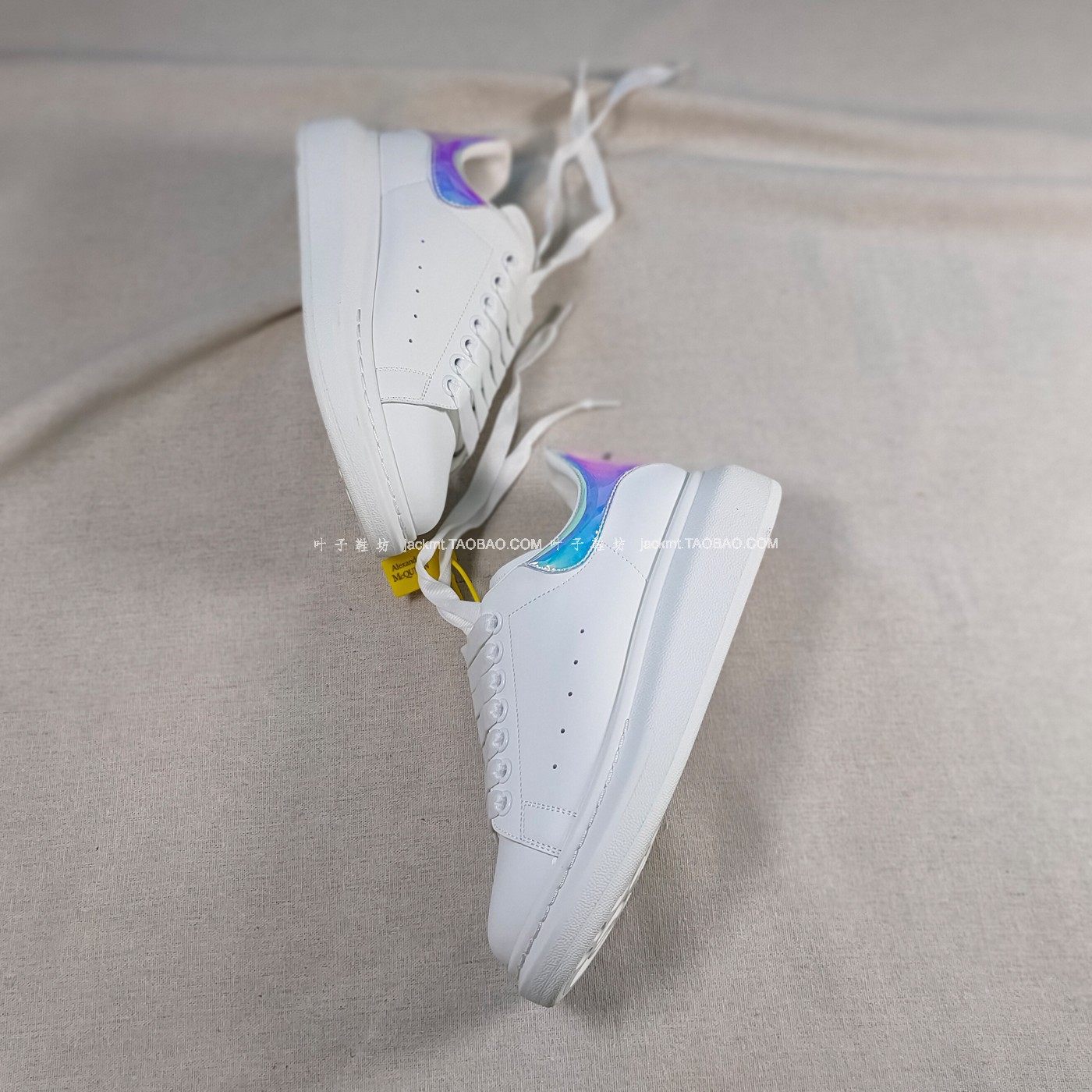 无折~纯原！后尾镭射~时髦洋气布洛克复古增高显瘦真皮板鞋小白鞋,女鞋,德训鞋,淘宝优惠券,粉丝福利购,淘宝优惠卷