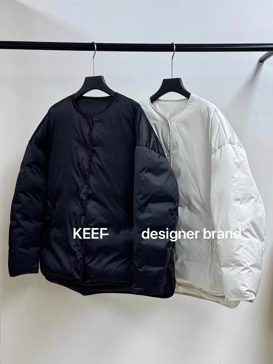 高定高定高定!  极简缎面 缎面 缎面 超克重90白鸭绒羽绒服女廓形