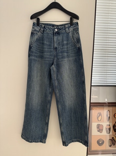 复古休闲裤 FP高品 直筒牛仔裤 水洗做旧 显瘦显高 定制面料