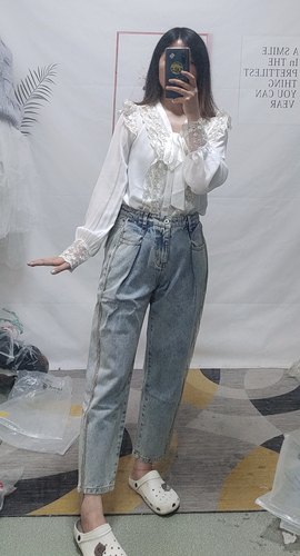 映氏ins女装专柜国内代购2020冬420441622链条流苏小直筒牛仔裤