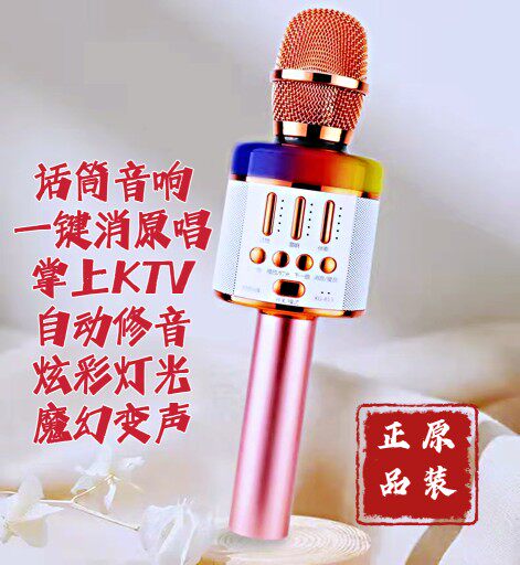 酷歌E族KG813音响话筒一体麦克风无线蓝牙话筒家用户外K歌掌上KTV