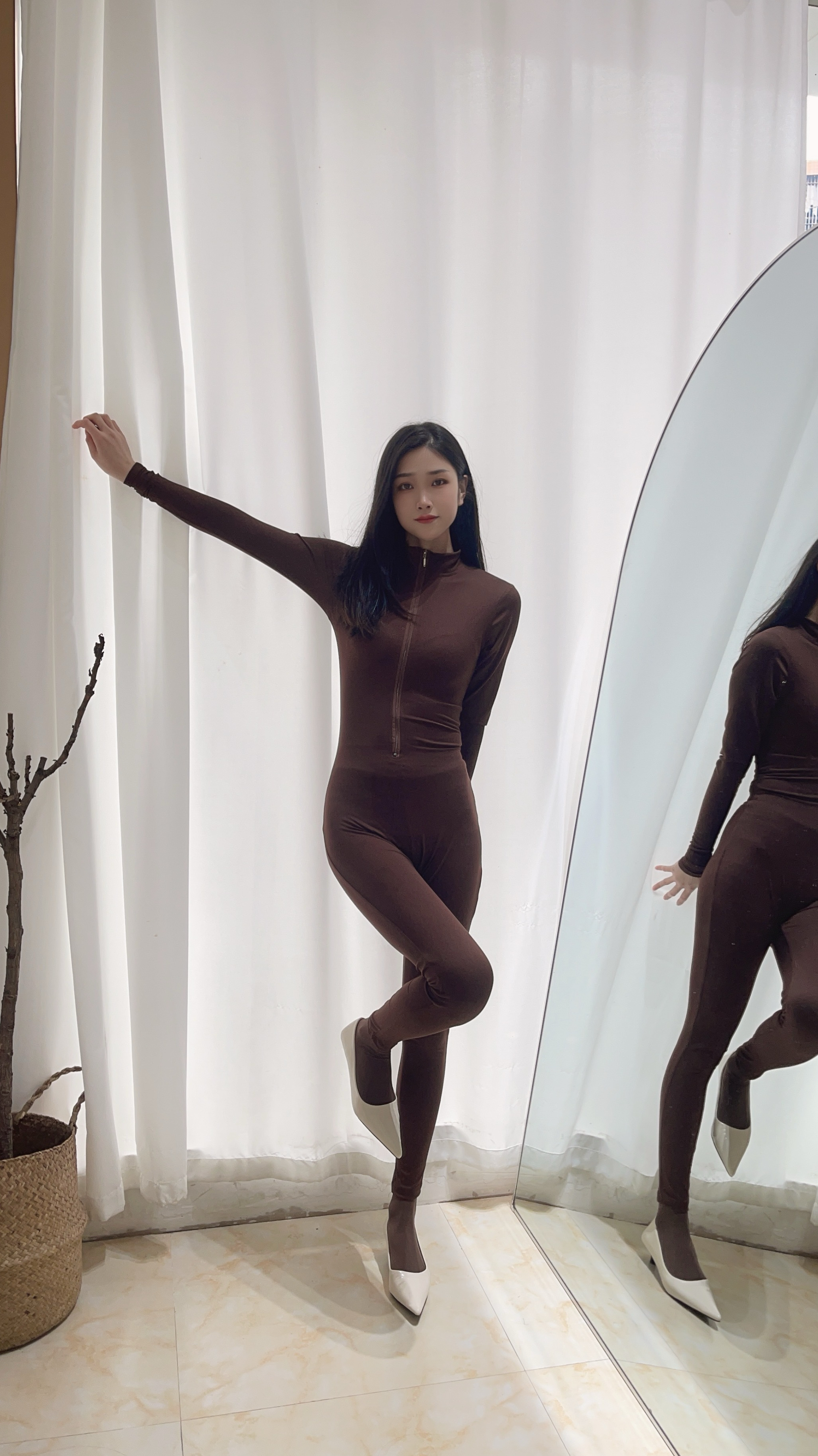 欧美风性感辣妹运动休闲连体衣女春季新款设计感紧身瑜伽服长裤子