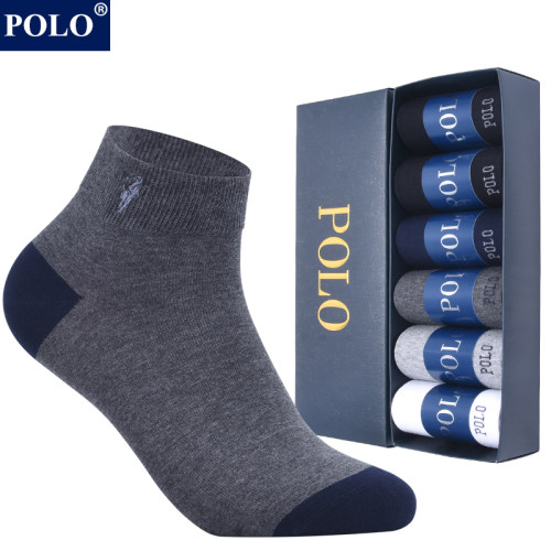 纯棉短筒袜POLO薄防臭简约男夏季