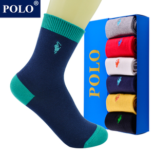POLO新品保罗秋冬季儿童运动袜大小孩男女童袜纯棉防臭秋款中筒袜