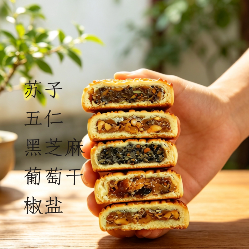 东北大蔬老式提浆月饼纯素100g块经典味道即食营养素食中秋节京式