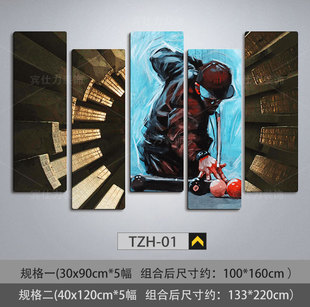 台球厅桌球馆装饰壁挂画组合照片墙无框画酒吧斯诺克海报墙面装饰