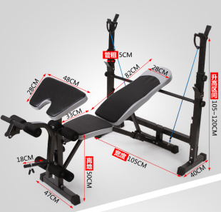 举重床平推卧推架杠铃床深蹲架杠铃架子卧推器哑铃凳杠铃套装 家用