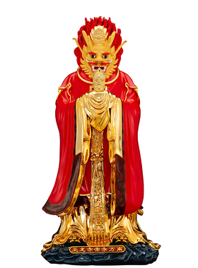热销五帝龙王佛像龙神龙王爷菩萨财神青赤黄白黑龙王爷铜鎏金摆件