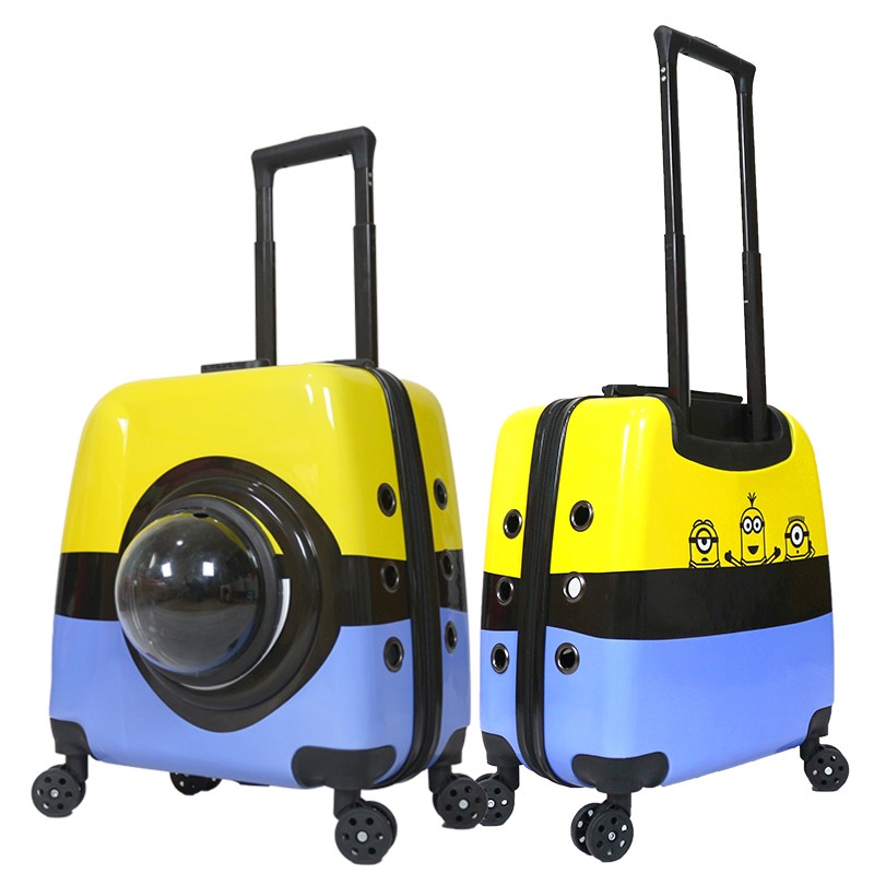 热销宠物外出便携透明猫咪包拉链狗狗外带包透气静音拉杆箱时尚手