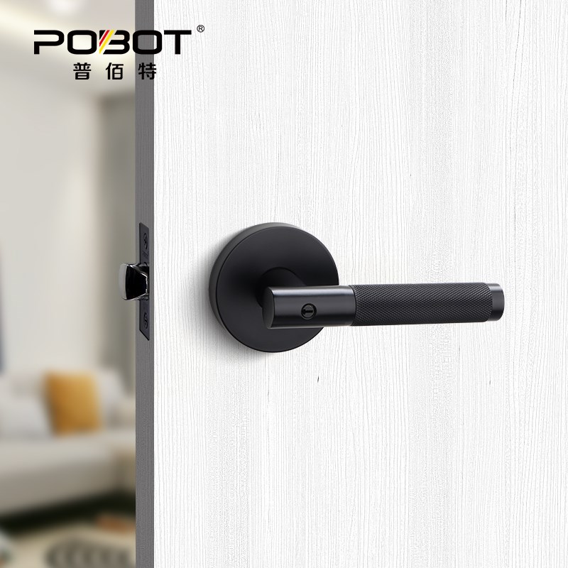 热销复古门锁室内三杆执手锁卧室房间磁吸锁黄古铜球形门锁通用型