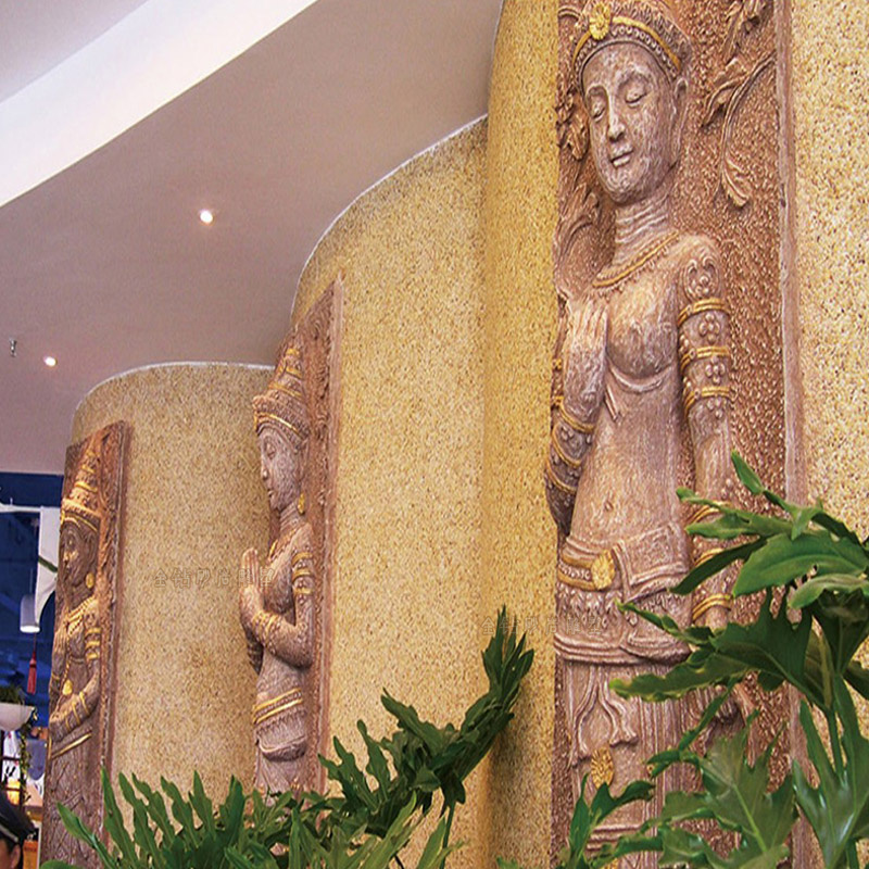 热销砂岩浮雕背景墙装饰画人物浮雕壁饰泰式佛像沙雕壁画艺术浮雕