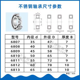 热销440/304不锈钢轴承 S6807 S6808 6809 6810 6811 6812 6813ZZ