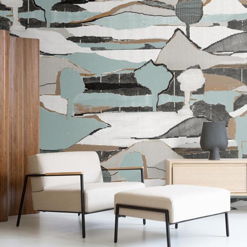 热销定制简约现代艺术壁纸个性风景树木墙布客餐厅卧室背景墙壁布