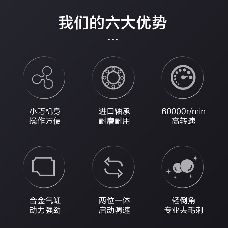 热销毛刺气动倒角机小型圆角倒角器45度直线圆弧内孔迷你修边倒