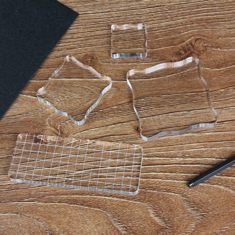 热销透明印章手柄高清水晶日记大号印章配件 DIY工具亚克力板配套