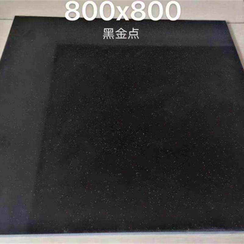 热销亮光黑金沙通体瓷砖 简约现代酒店工装地砖800x800玻化砖
