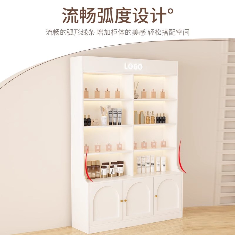 热销美容院展示柜化妆师饰品美甲陈列柜子玻璃门护肤品置物架多层
