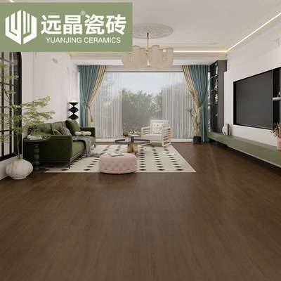 热销远晶 7501500客厅鱼骨仿木纹瓷砖柔光精雕奶油原木风餐厅全