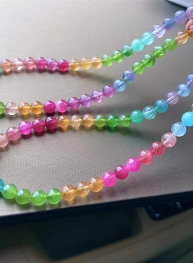 已出！传家宝25颗蓝碧玺紫碧玺6.5mm天然阿富汗碧玺多圈手链项链