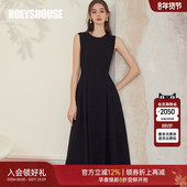 罗衣优雅赫本风内搭打底连衣裙女夏季 高级黑色背心礼服裙子09928