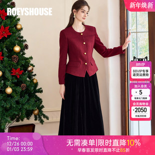 新年专供款 11277 罗衣肌理感小香风短外套女气质轻熟OL红色小西装