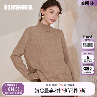 07167 半高领弹力毛针织衫 罗衣轻奢100%山羊绒毛衣女2022冬装 新款