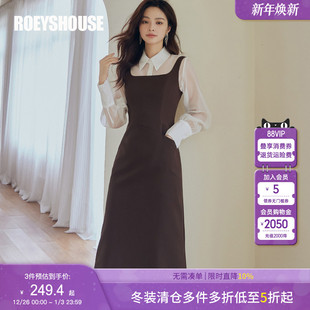 玻璃纱雪纺衬衫 新款 连衣裙两件套07035 2025秋季 罗衣气质通勤套装