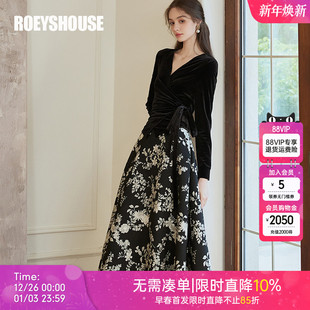 丝绒针织衫 套装 提花半裙两件套气质优雅套裙12206 修身 罗衣法式