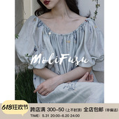 夏季 裙子 MOLIFUSU原创一条面朝大海春暖花开天丝刺绣连衣裙女短袖