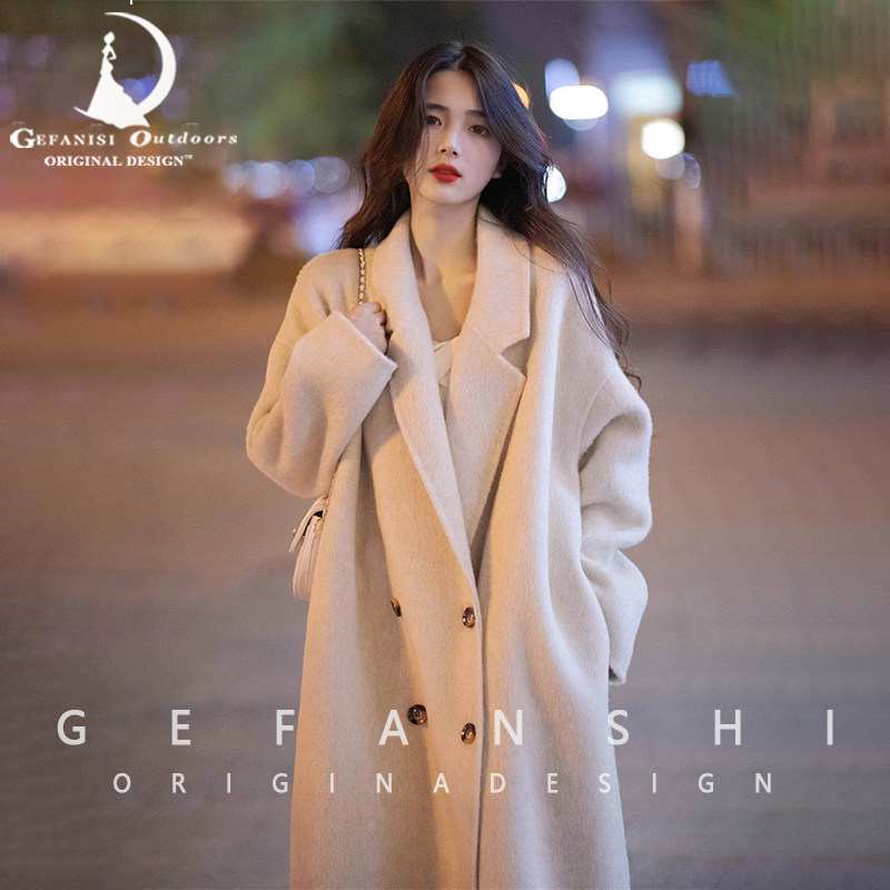 德国羊绒大衣女2026冬季新款中长款高级感廓形双面羊毛呢风衣外套