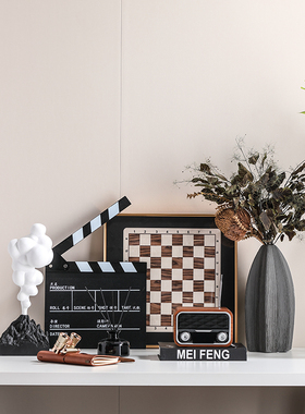 轻奢样板房样板间书桌装饰品儿童书桌摆设书房摆件音响耳机道具