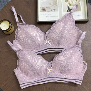 性感法式 无钢圈文胸内衣A杯0.5cm薄款 三角杯小胸舒适透气 清 断码