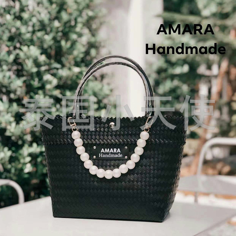 泰国代购AmaraHandmade编织手提包女性托特包野餐包水桶包个性