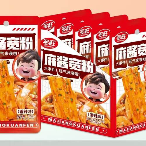 多旺麻酱宽粉32g麻酱香辣味即食宽粉面皮零食开袋即食小包装速食