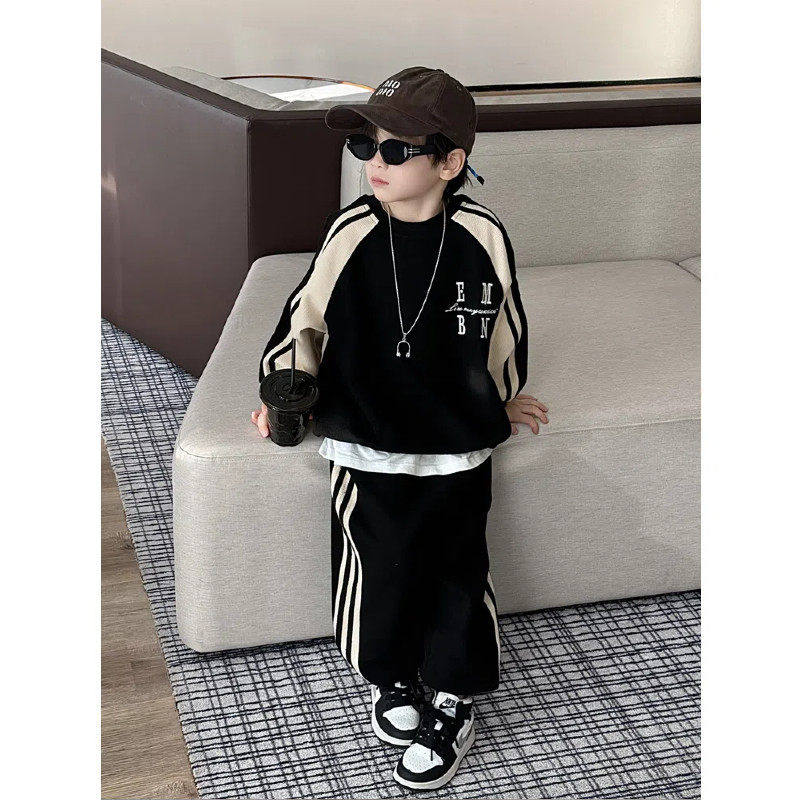 香港BAKUXIA男童春秋套装2026新款中大童卫衣两件套休闲运动服潮,童装/婴儿装/亲子装,套装,淘宝优惠券,粉丝福利购,淘宝优惠卷