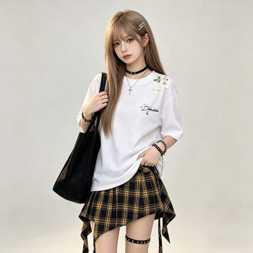 DUKE+DEXTER宽松潮牌高街白色T恤