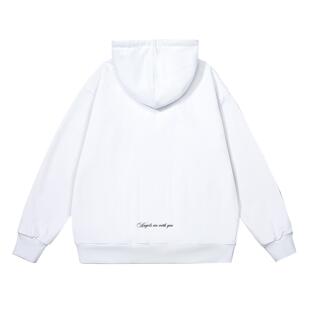 DUKE+DEXTER 简约基础款玫瑰字母百搭保暖开衫连帽卫衣 男女同款