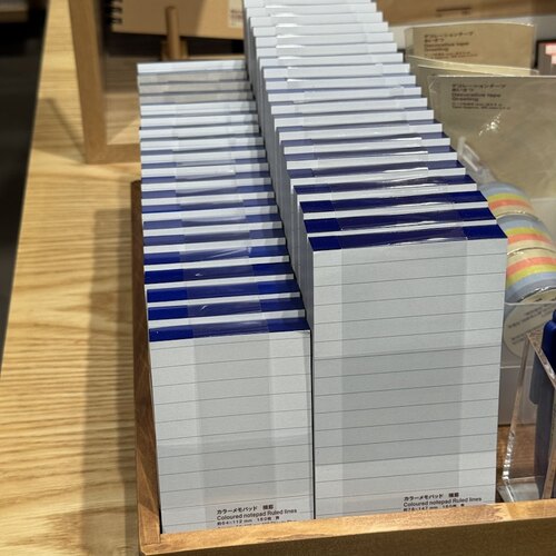 无印良品彩色便签本横线方格点状