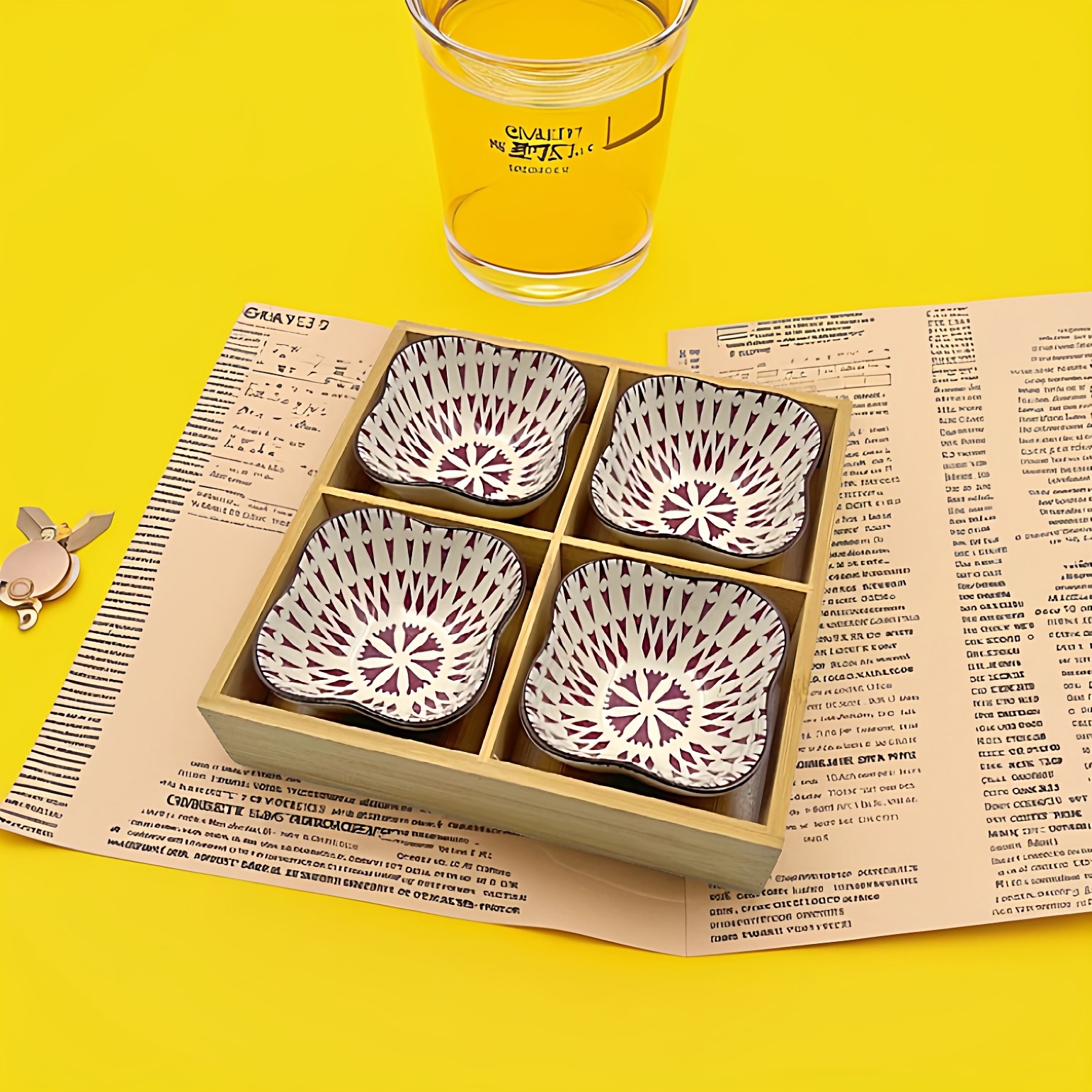 围炉煮茶点心干果盒套装陶瓷花碟四宫格盒创意摆盘分格九宫格竹盒,餐饮具,餐用托盘,淘宝优惠券,粉丝福利购,淘宝优惠卷