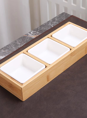 日式摆盘陶瓷小白碗方碗四宫格分格六宫格餐盘花碟酱料碟配菜小碟